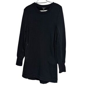 Athleta Sweatshirt Dress Zippered Pockets Black Size Small